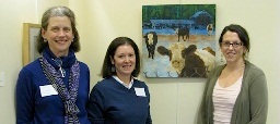 Deb Hickey standing with Friendly Cows