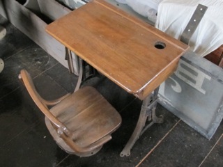 School desk and chair